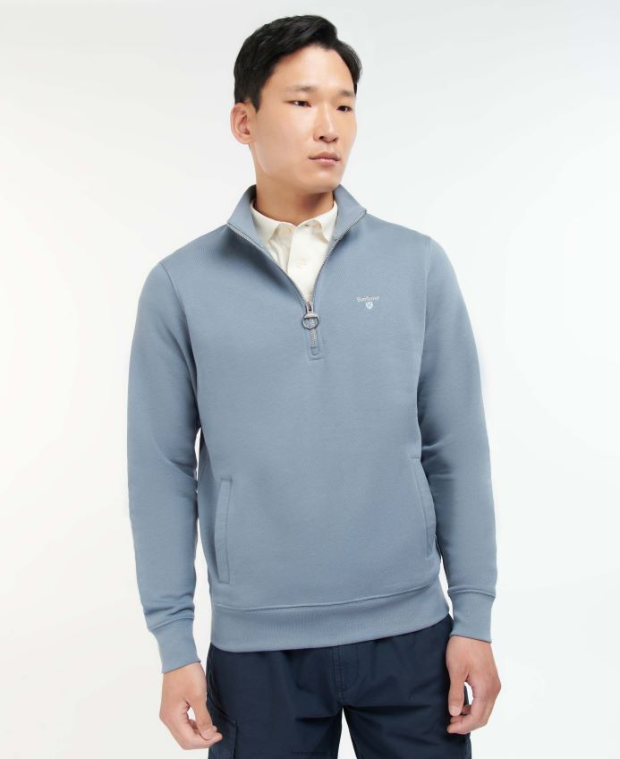 衣類 Barbour Barbur Rothley ハーフジップ スウェットシャツ アガベグリーン 男性 RV6THF1052