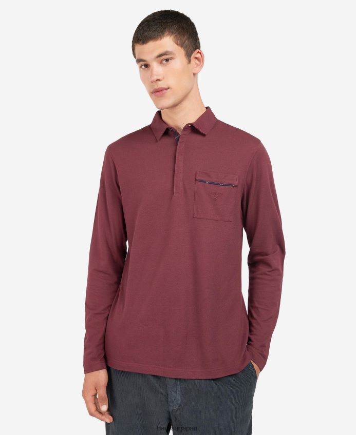 衣類 Barbour アディ長袖ポロシャツ DKボルドー 男性 RV6THF688