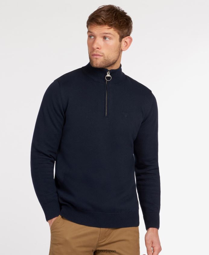 衣類 Barbour コットンハーフジップセーター グレーメランジ 男性 RV6THF1081