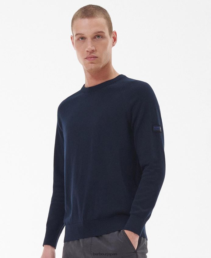 衣類 Barbour コットンクルーネックセーター 無煙炭泥灰土 男性 RV6THF1086