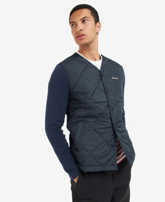 衣類 Barbour クラッグヘッド キルティングカーディガン クラシックネイビー 男性 RV6THF1095