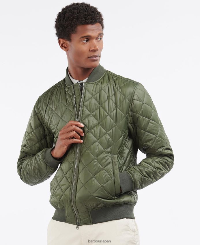 衣類 Barbour ガレント キルティングジャケット オリーブ 男性 RV6THF110
