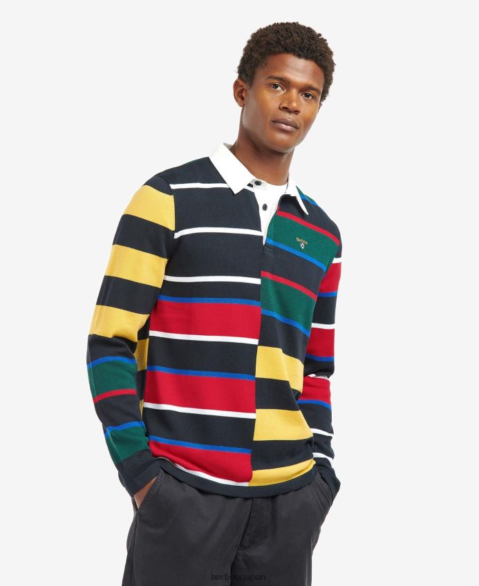 衣類 Barbour ラドクリフニットラグビーシャツ クラシックネイビー 男性 RV6THF1116