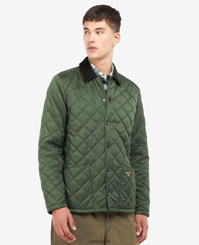 衣類 Barbour クレステッドサギ キルティングジャケット ミリタリーブラウン/サマーアイビー 男性 RV6THF118
