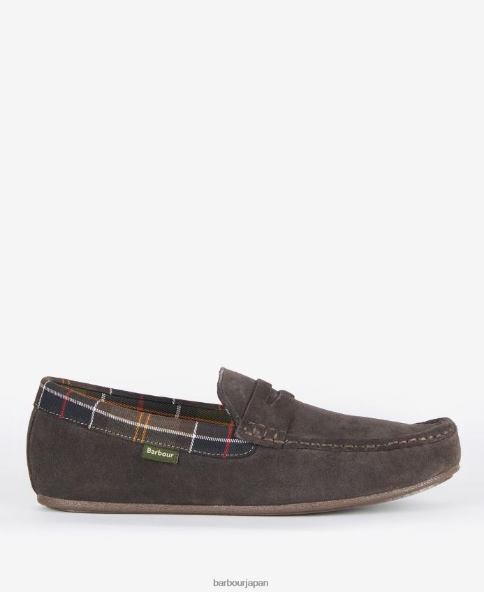 履物 Barbour ポーターフィールドスリッパ 茶色 男性 RV6THF1245