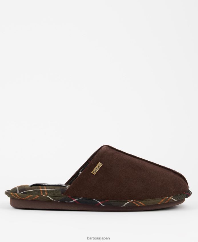 履物 Barbour フォーリースリッパ 茶色 男性 RV6THF1246