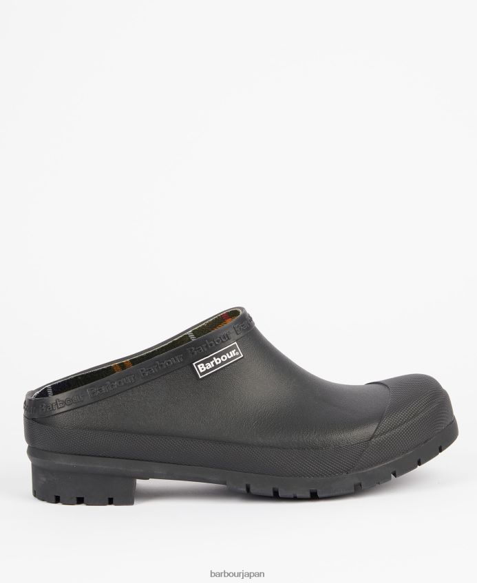履物 Barbour クイン下駄 黒 男性 RV6THF1250