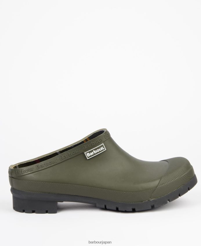 履物 Barbour クイン下駄 黒 男性 RV6THF1252