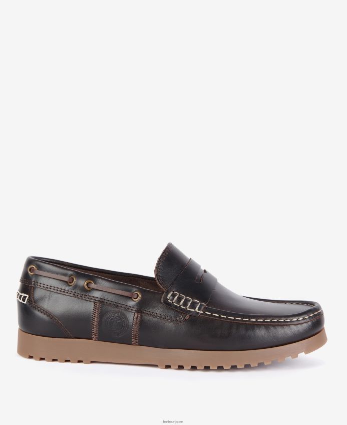 履物 Barbour フェアウェイボートシューズ チョコ 男性 RV6THF1336
