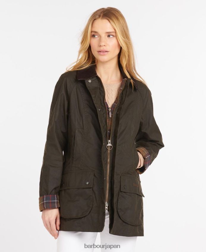 衣類 Barbour クラシックビードネルワックスジャケット オリーブ 女性 RV6THF1365