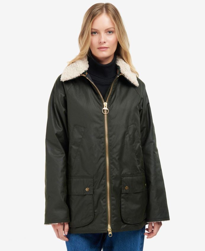 衣類 Barbour キャロウェイワックスジャケット シダ/クラシックタータンチェック 女性 RV6THF1390