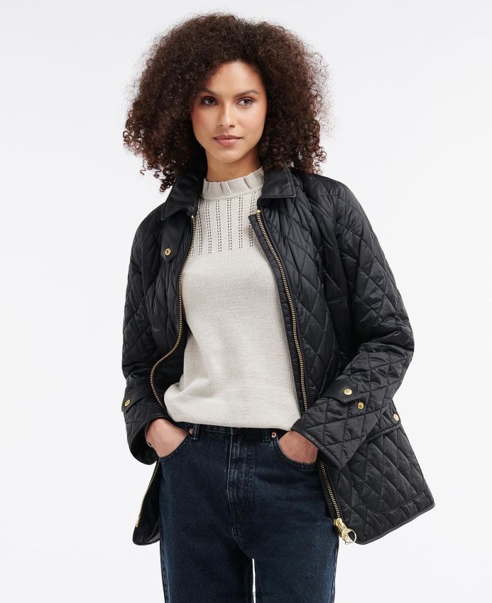 衣類 Barbour ケルハムキルティングジャケット 黒/古代 女性 RV6THF1412