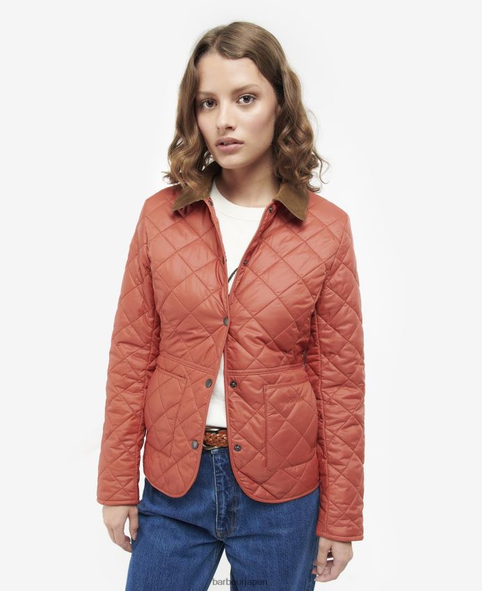 衣類 Barbour デベロン キルティングジャケット ネイビー/ペールピンク 女性 RV6THF1444