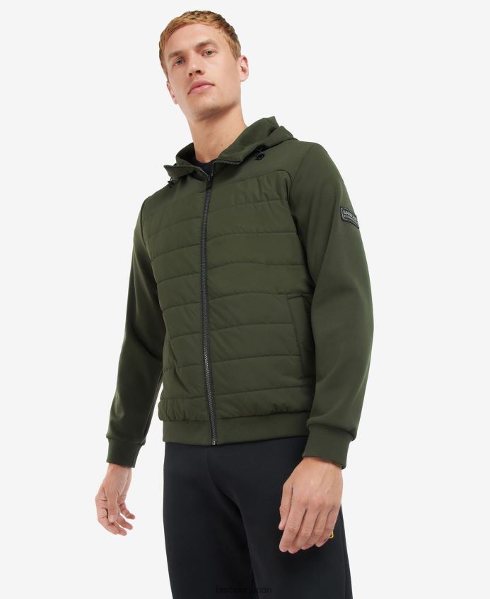 衣類 Barbour キックキルティングスウェットシャツ 森 男性 RV6THF145