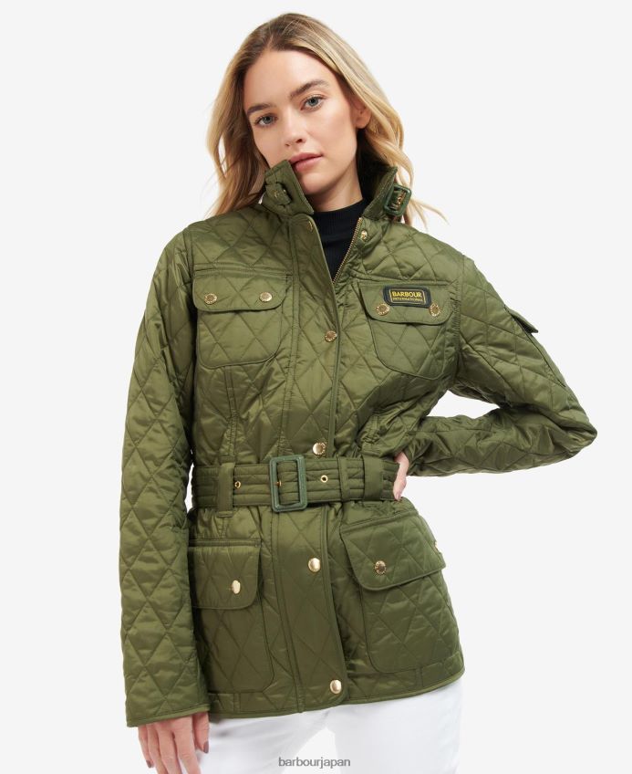 衣類 Barbour インターナショナルキルティングジャケット ミッドナイトグリーン 女性 RV6THF1483