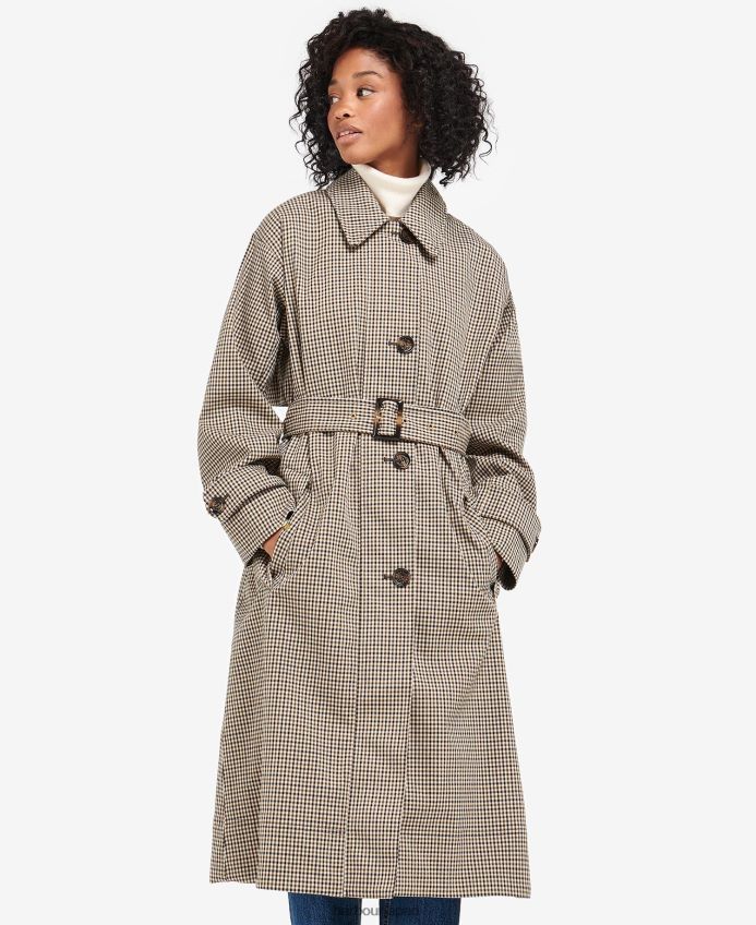 衣類 Barbour サマーランドチェック トレンチコート ポプラグリーンマイクロチェック 女性 RV6THF1525