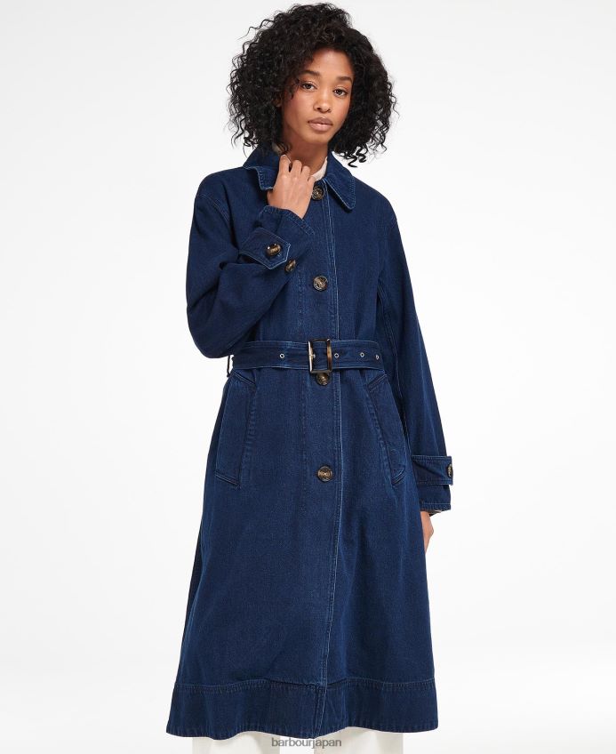 衣類 Barbour デニムサマーランドカジュアルトレンチコート ダークウォッシュ 女性 RV6THF1527