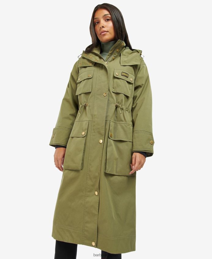 衣類 Barbour スラクストンの防水トレンチコート ミッドナイトグリーン 女性 RV6THF1536