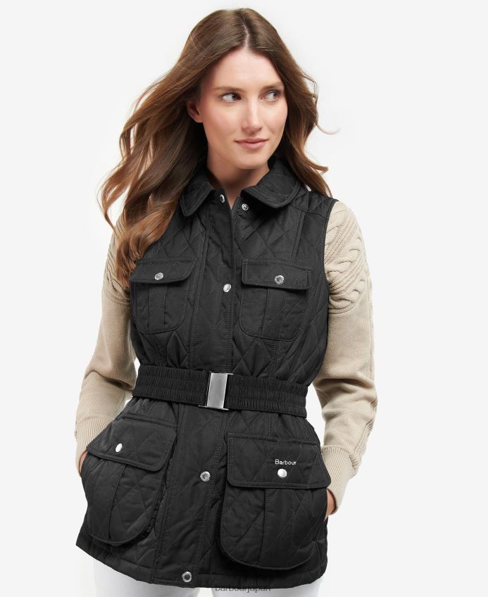 衣類 Barbour ベルト付きディフェンスジレ ライトサンド/ドレス 女性 RV6THF1553