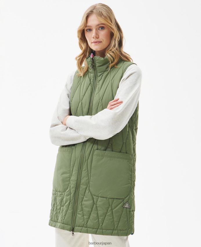 衣類 Barbour アカンサスリバーシブルジレ オリビン/ボタニカル ワンダー プリント 女性 RV6THF1554