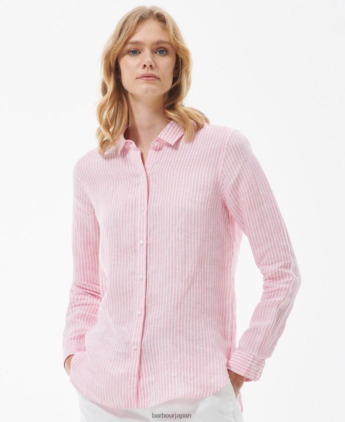 衣類 Barbour マリンシャツ ハイビスカスストライプ 女性 RV6THF1585