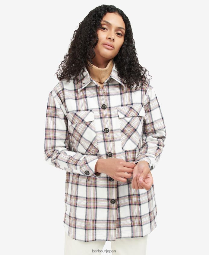 衣類 Barbour コララインオーバーシャ​​ツ クラウド/ネイビー 女性 RV6THF1601