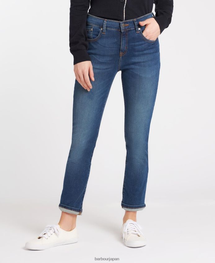 衣類 Barbour エッセンシャルスリムジーンズ 青く着用 女性 RV6THF1772