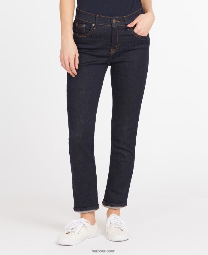 衣類 Barbour エッセンシャルスリムジーンズ 青く着用 女性 RV6THF1804