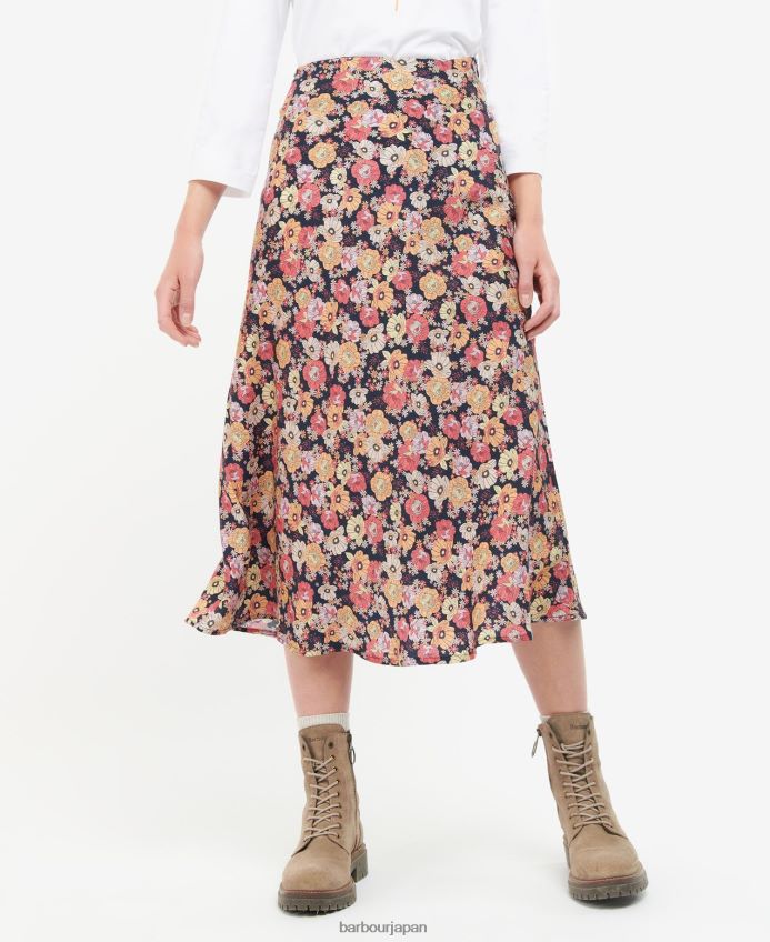 衣類 Barbour コララインのスカート ネイビーフローラル 女性 RV6THF1827