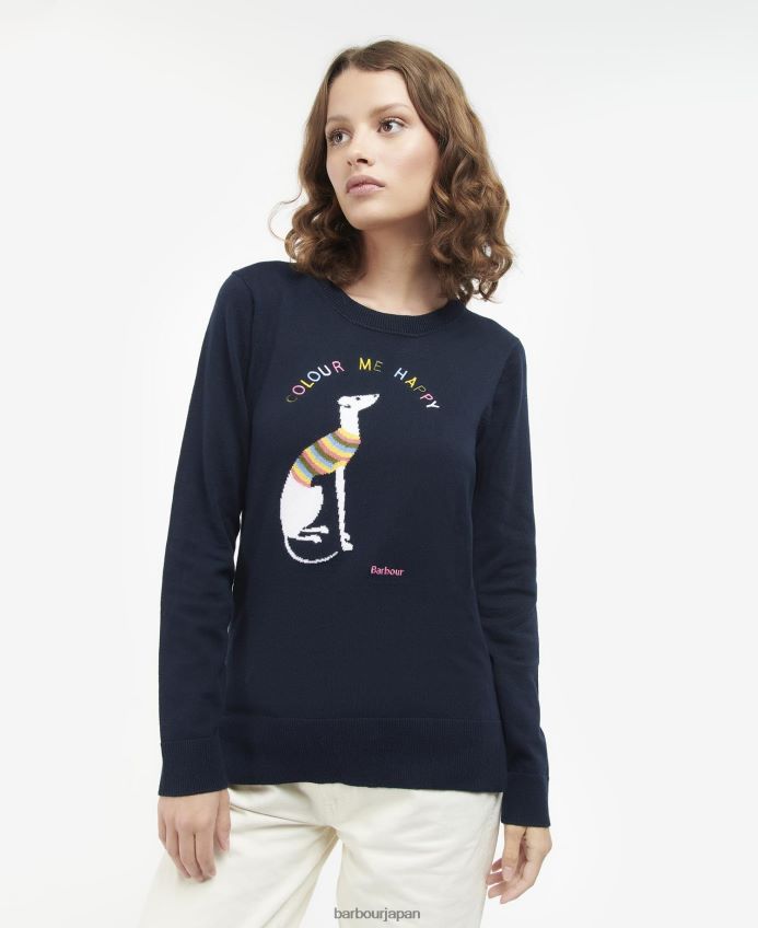 衣類 Barbour ハウスステッズ ニットセーター クラシックネイビー 女性 RV6THF1969