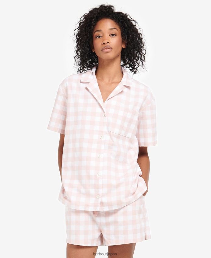 衣類 Barbour エッタギンガムチェックパジャマセット 淡いピンクのギンガムチェック 女性 RV6THF2035