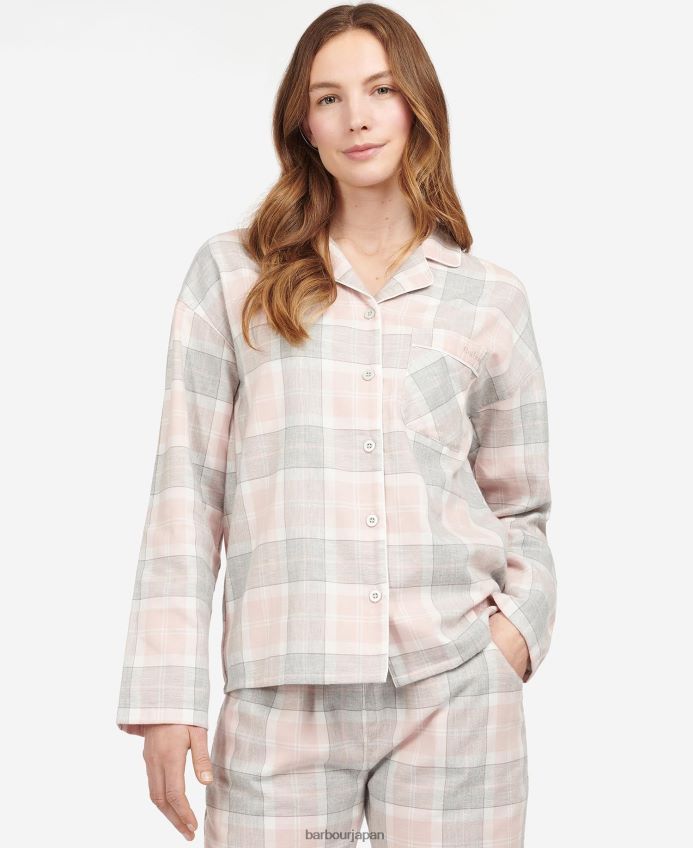 衣類 Barbour シュラファンツグセット エラリー ピンクのタータンチェック 女性 RV6THF2038