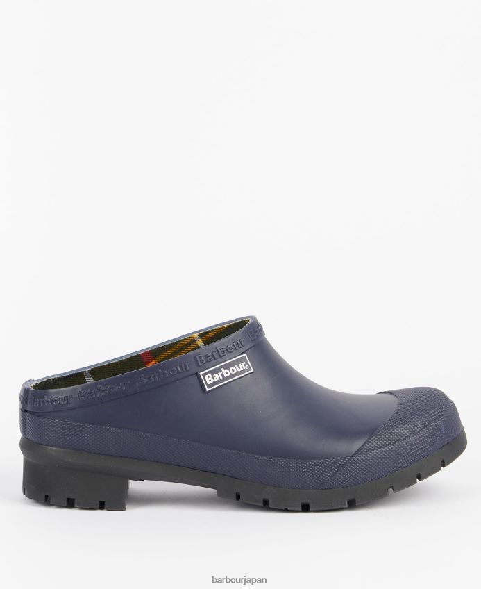 履物 Barbour クイン下駄 海軍 女性 RV6THF2050