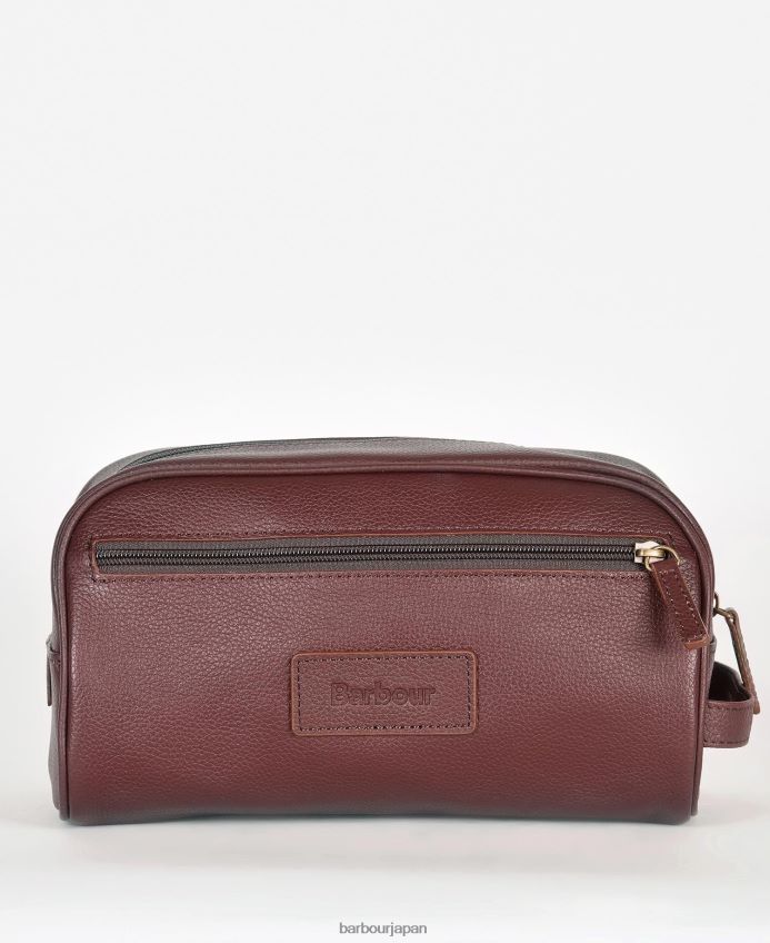 アクセサリー Barbour レザーウォッシュバッグ ダークブラウン 男性 RV6THF2202