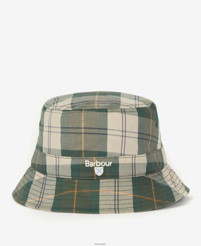 アクセサリー Barbour タータンチェックのバケットハット アンブルサンド 男性 RV6THF2304