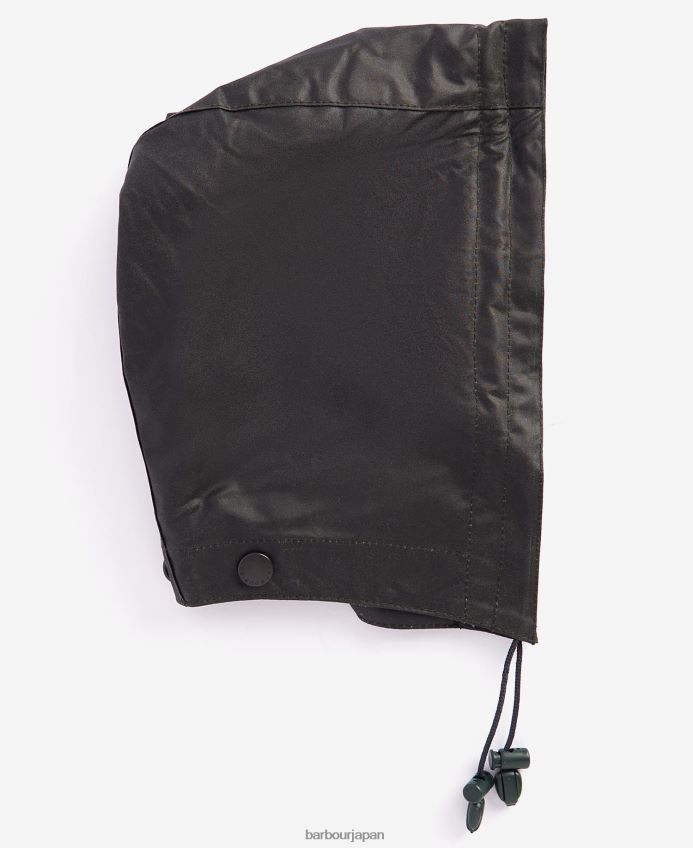 アクセサリー Barbour ワックスコットンのプレーンフード 黒 男性 RV6THF2329