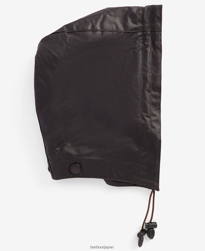 アクセサリー Barbour ワックスコットンのプレーンフード 黒 男性 RV6THF2332