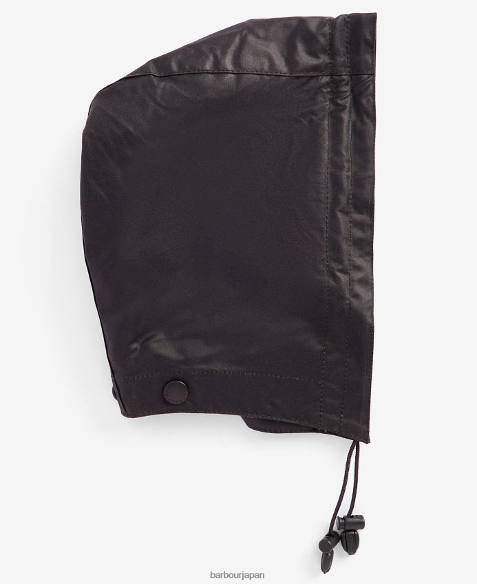 アクセサリー Barbour ワックスコットンのプレーンフード 黒 男性 RV6THF2340