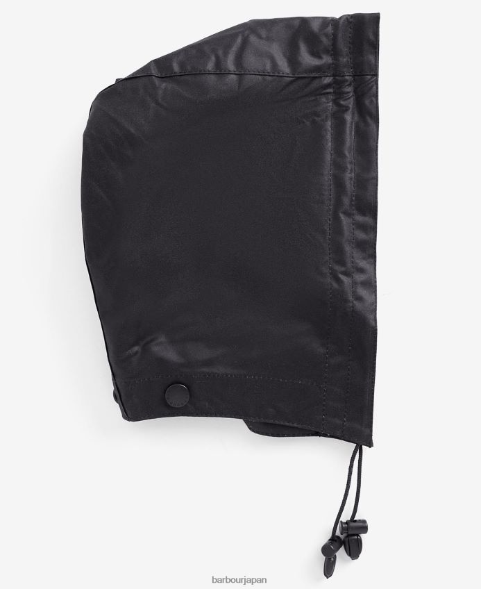 アクセサリー Barbour ワックスコットンのプレーンフード 黒 男性 RV6THF2342