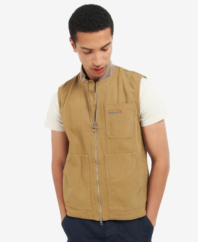 衣類 Barbour ブリキのジレ ミリタリーブラウン 男性 RV6THF236