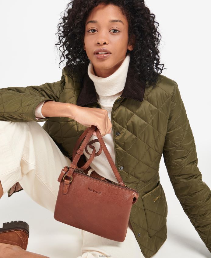 アクセサリー Barbour ロシー レザー クロスボディバッグ クラシックブラウン 女性 RV6THF2387