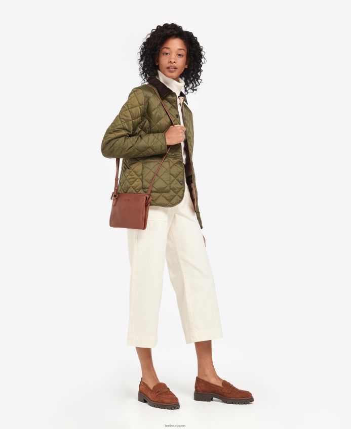 アクセサリー Barbour ロシー レザー クロスボディバッグ クラシックブラウン 女性 RV6THF2387