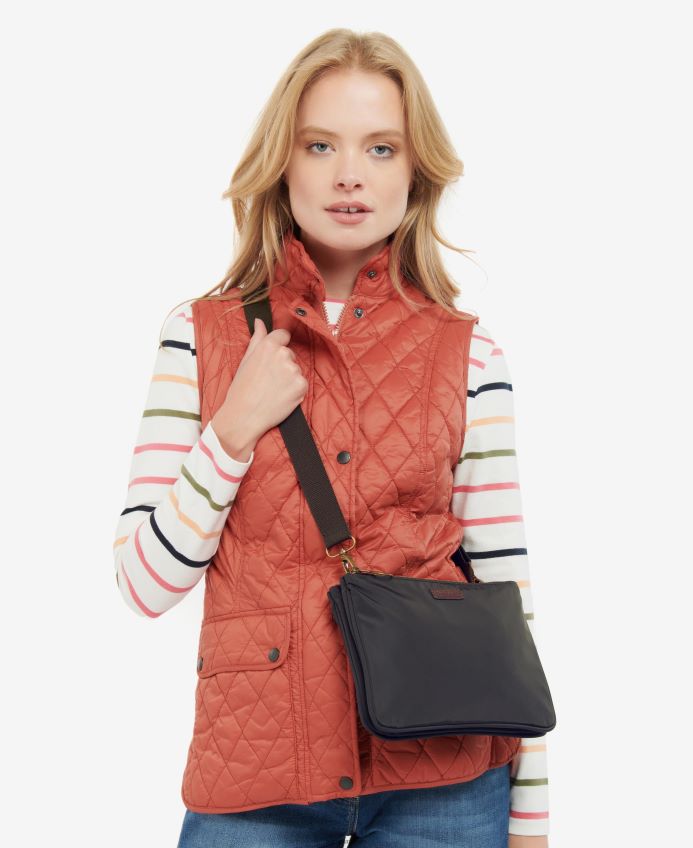アクセサリー Barbour エラ ダブルジップ クロスボディバッグ オリーブ 女性 RV6THF2400
