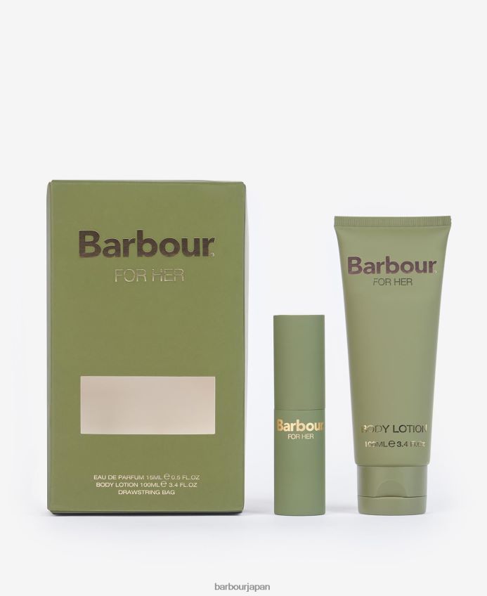 アクセサリー Barbour 彼女の香水安物の宝石ギフトセット 緑のタータンチェック 女性 RV6THF2413