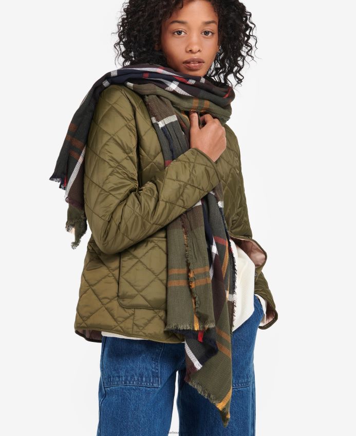 アクセサリー Barbour ルシンダ タータンチェックスカーフ アイリス/ネイビー 女性 RV6THF2447