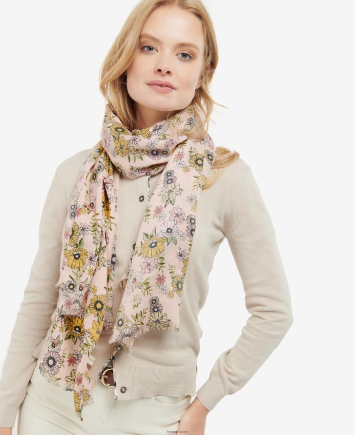 アクセサリー Barbour オーバーサイズの花柄スカーフ 桃 女性 RV6THF2449