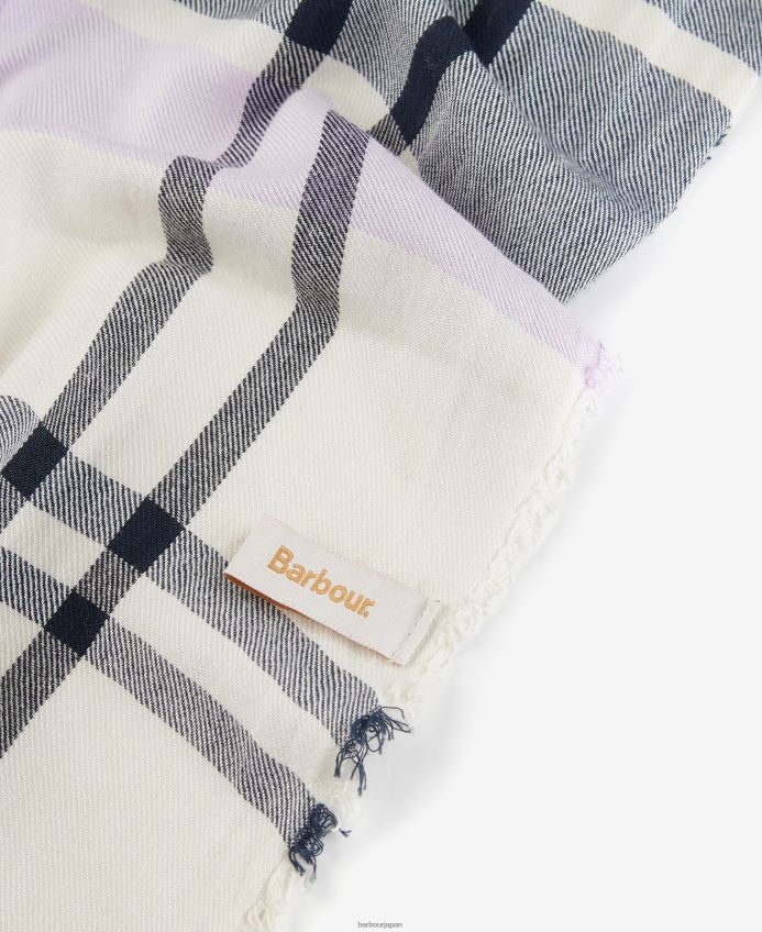 アクセサリー Barbour ルシンダ タータンチェックスカーフ アイリス/ネイビー 女性 RV6THF2452