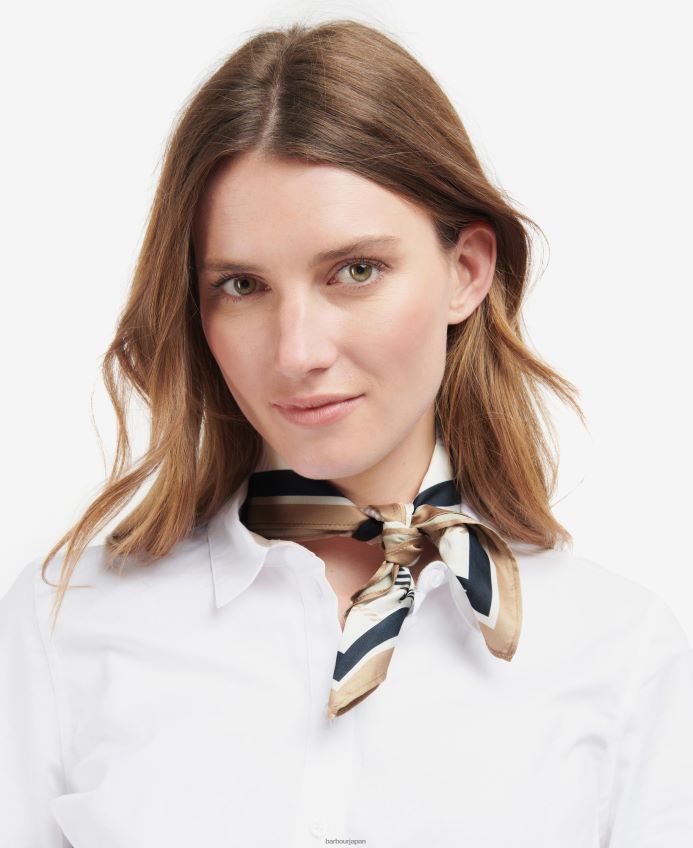 アクセサリー Barbour スタントンチェックスクエアスカーフ トレンチ/ネイビー 女性 RV6THF2462