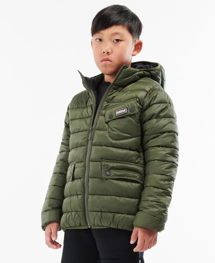 衣類 Barbour オーストン フード付きキルティングジャケット 深紅 男の子たち RV6THF2475