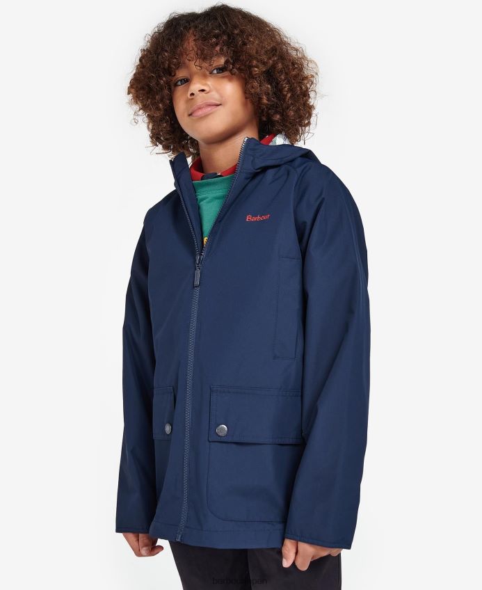 衣類 Barbour フード付きドムスシャワープルーフジャケット クラシックネイビー 男の子たち RV6THF2490